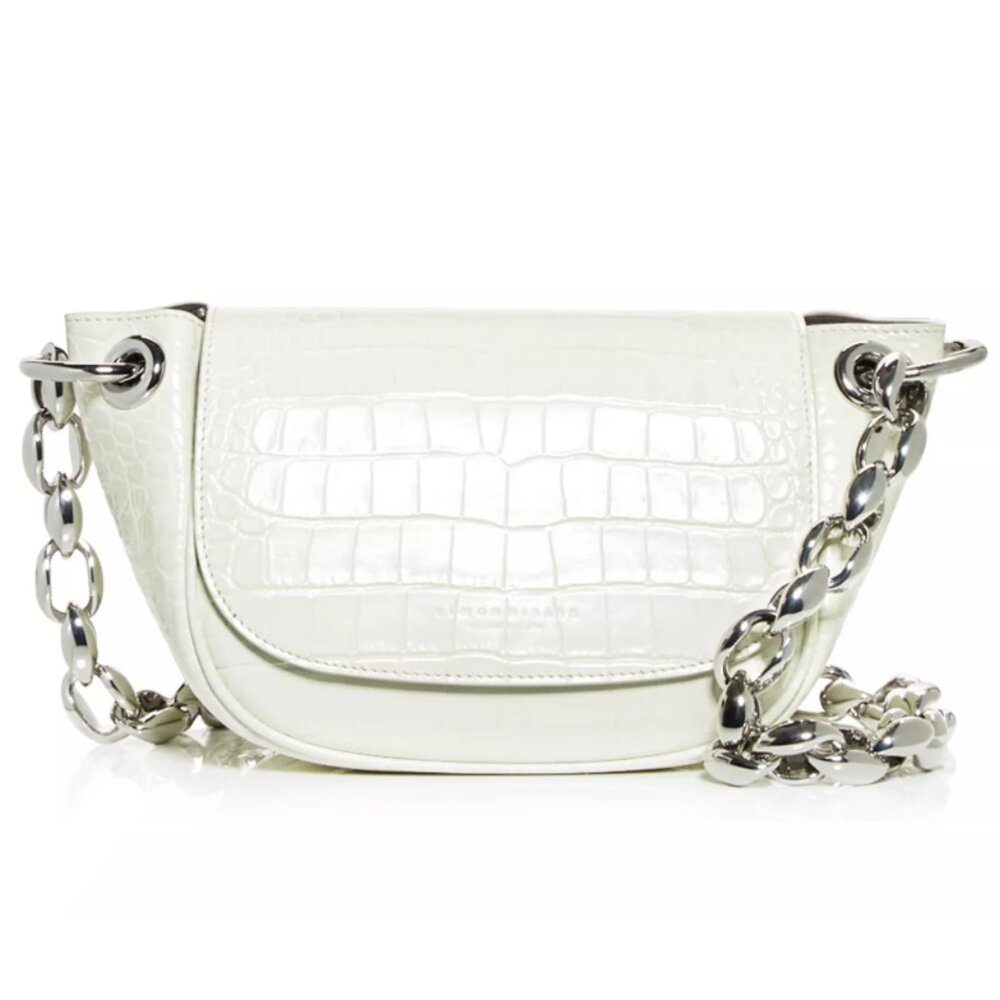 Black Friday Sale: SIMON MILLER Bend Croc-effect Leather Shoulder Bag white